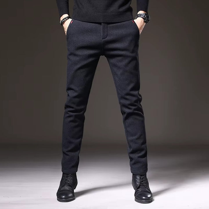 Henderson Slim-Fit Pants for men in black, featuring a tailored structure and soft cotton-bamboo blend for comfort.