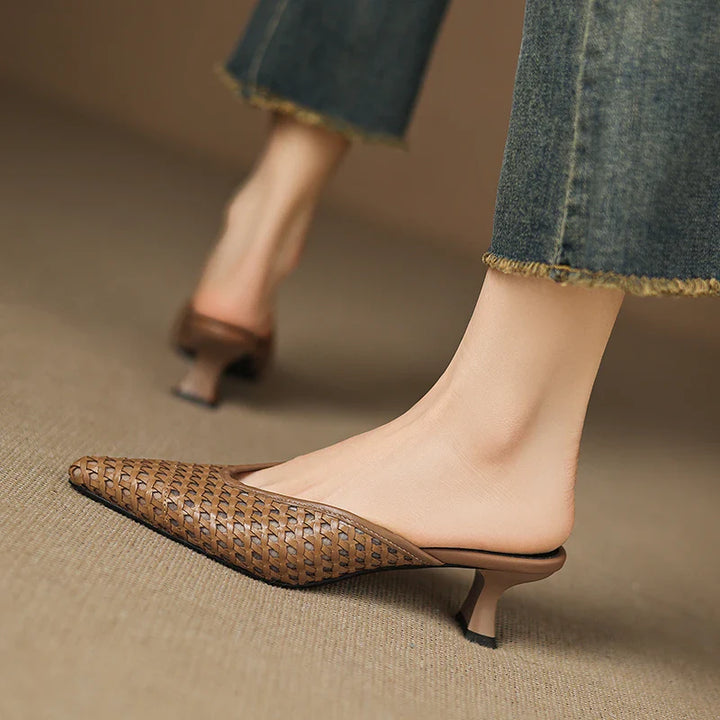 Violet Genuine Leather Mules