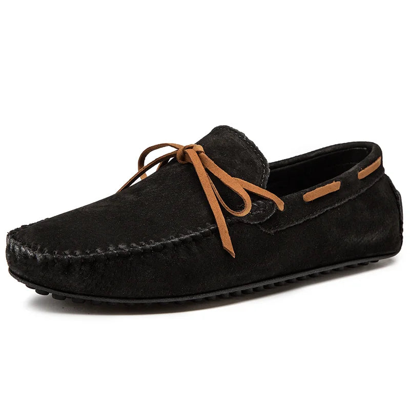 Monte Carlo genuine suede loafers with hand-stitched details and premium leather laces.