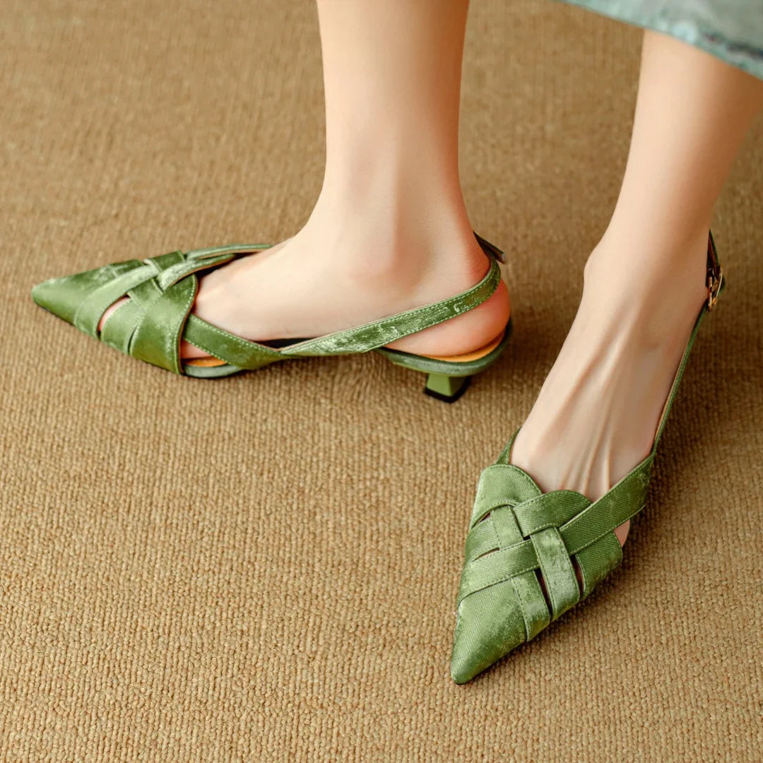 Elira Genuine Leather Slingback Heels