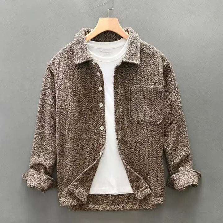 Holloway Ridge Shirt in brown brushed fabric, featuring a button-up front and cozy, breathable texture for cool weather.