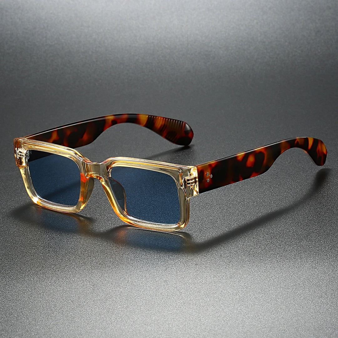 Monroe Sunglasses with clear fronts and tortoise shell arms, offering stylish UV protection and ergonomic design.