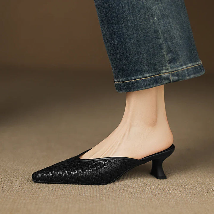Violet Genuine Leather Mules