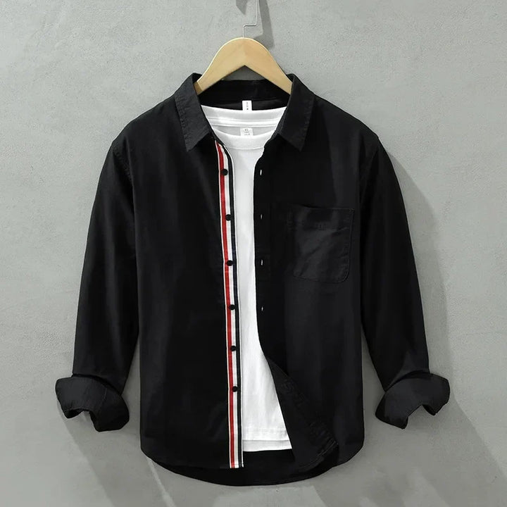 Rowan 100% Cotton shirt featuring a sleek design with bold stripe accents and a tailored fit for everyday wear.