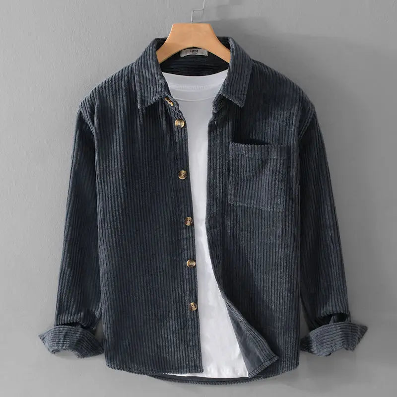 VALLEY CORDUROY BUTTON-UP shirt featuring soft textured corduroy, relaxed fit, and a single chest pocket.
