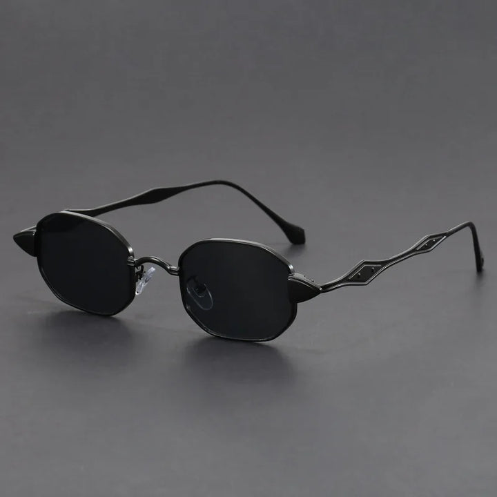 Stylish Atlas Alloy sunglasses featuring unique geometric frames and sculpted metal arms for a striking look.