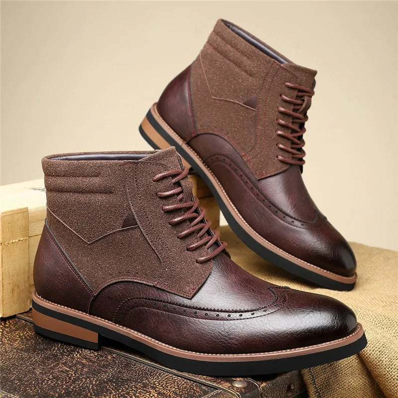 Winsford Suede Panel Leather Boots