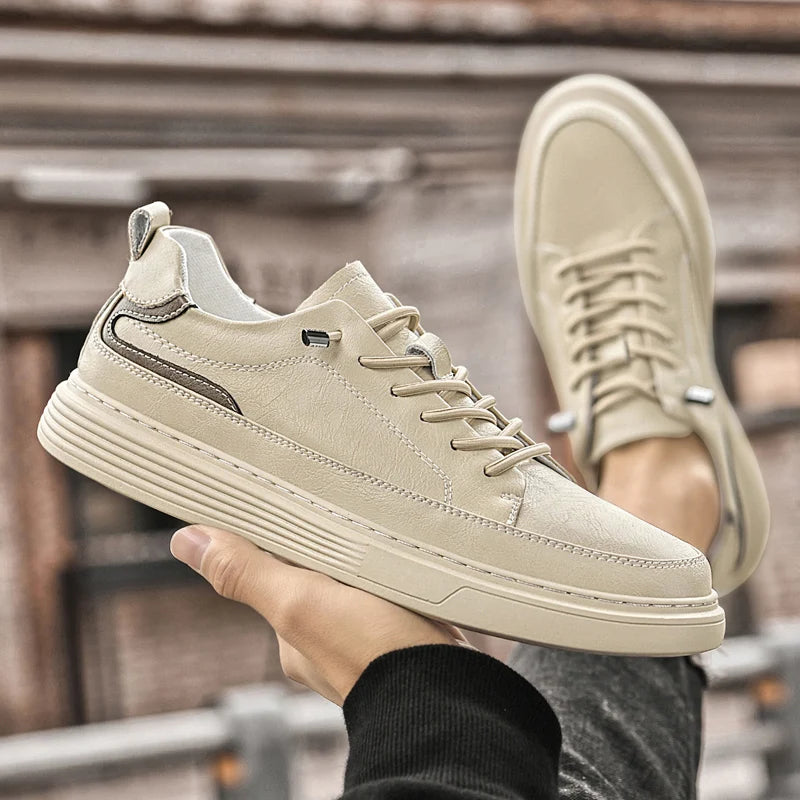 Genesis Leather Sneakers featuring a cushioned interior and durable rubber sole, ideal for all-day comfort and style.