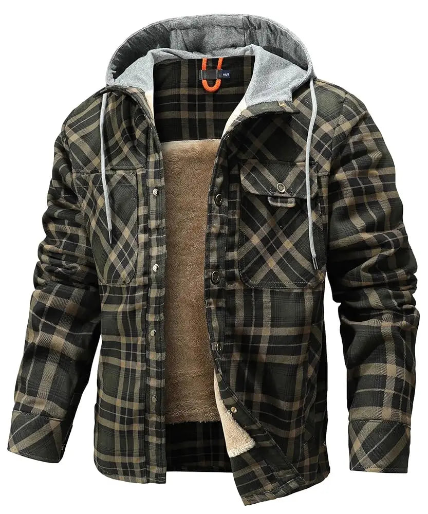 Warwick Sherpa Lined Hooded Flannel Jacket