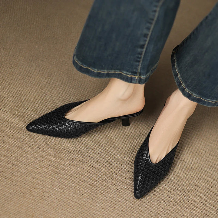 Violet Genuine Leather Mules