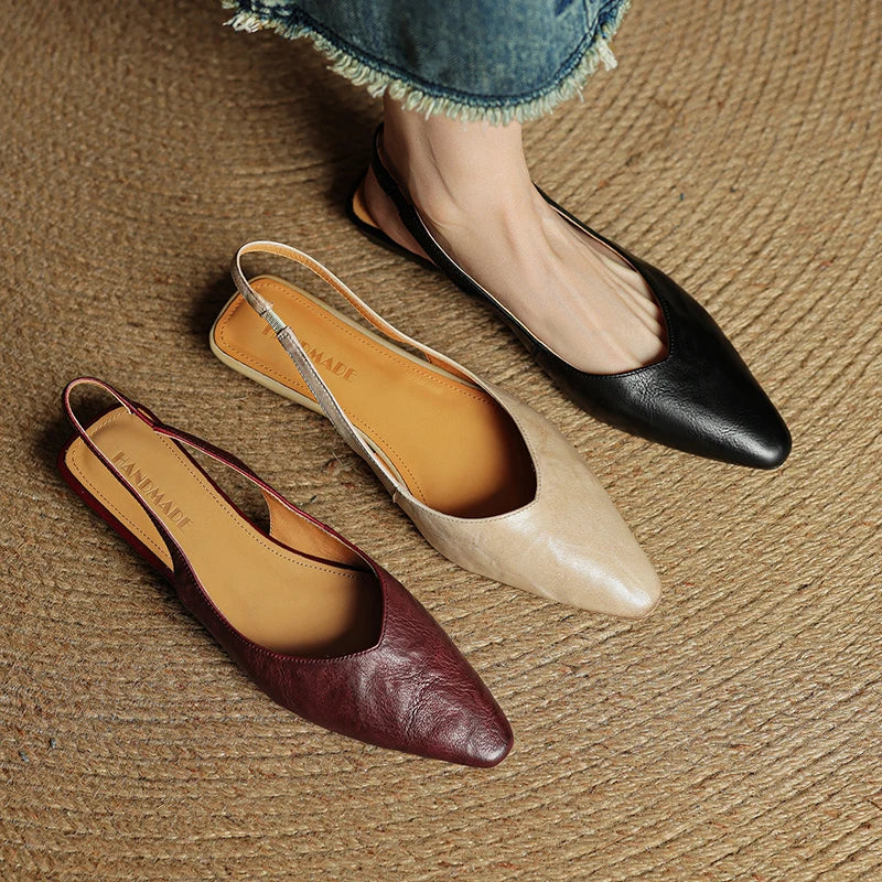 Liora Genuine Leather Slingback Flats