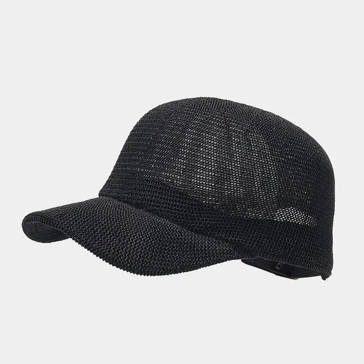 Bayfield Sun Cap in black, a lightweight breathable hat with a curved brim for sun protection and stylish look.