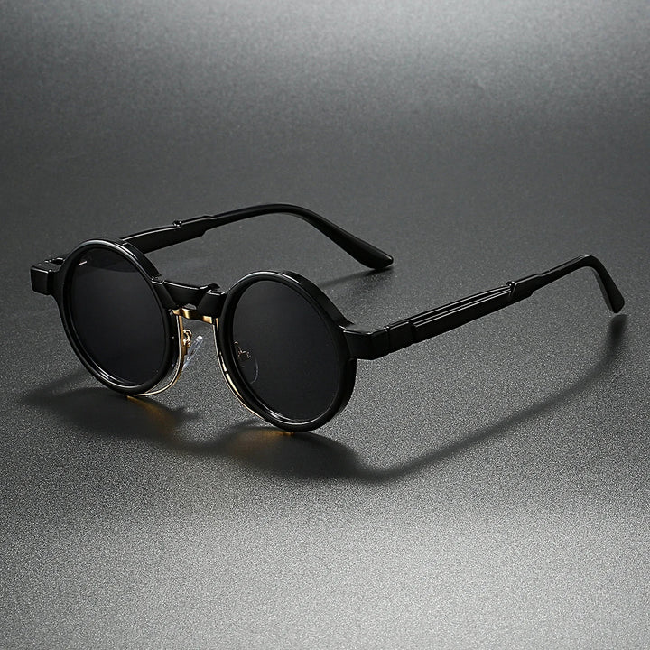 Astor Vintage Shades: bold round sunglasses with UV400 protection, lightweight design, adjustable nose pads, and ergonomic arms.