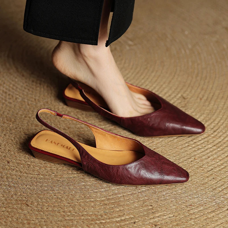 Liora Genuine Leather Slingback Flats