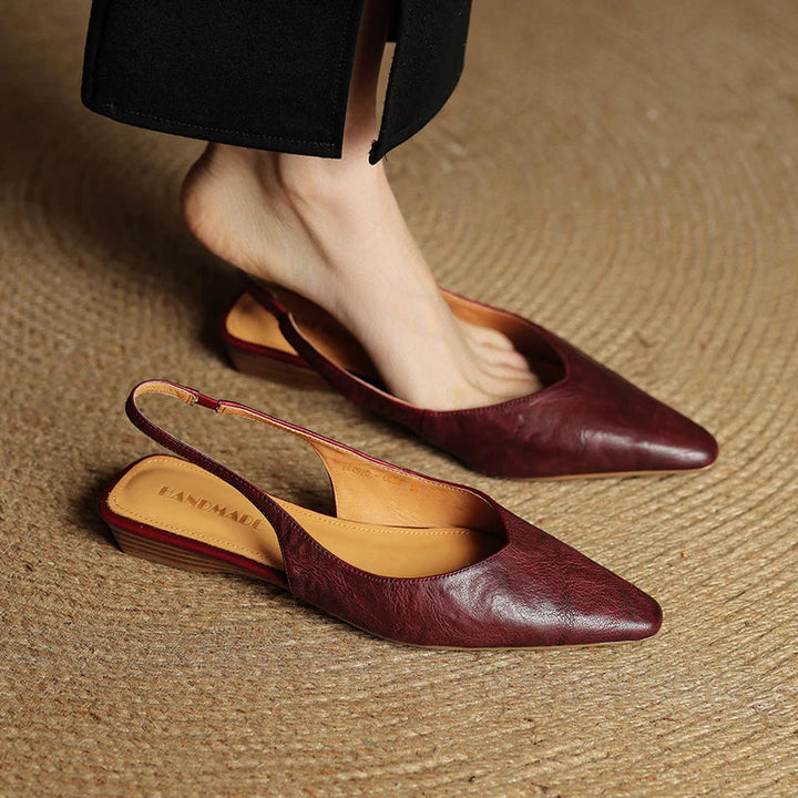 Liora Genuine Leather Slingback Flats