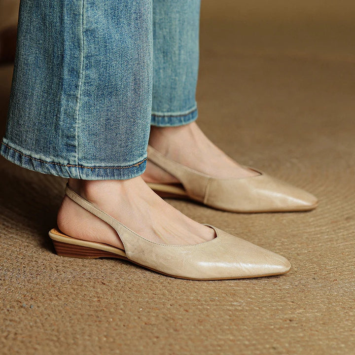 Liora Genuine Leather Slingback Flats