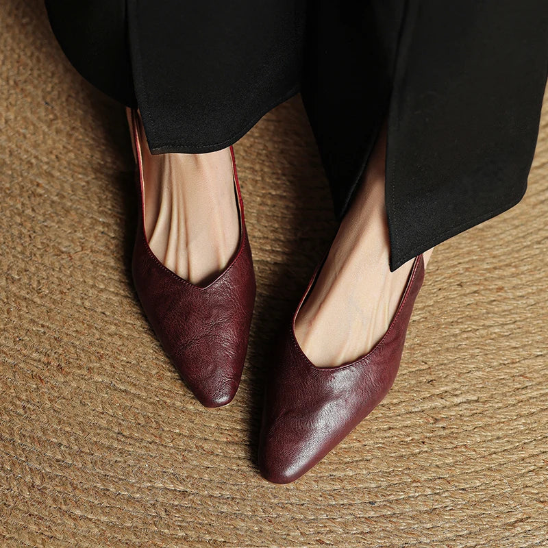 Liora Genuine Leather Slingback Flats