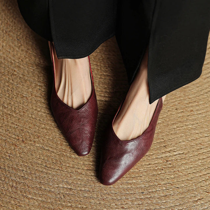 Liora Genuine Leather Slingback Flats