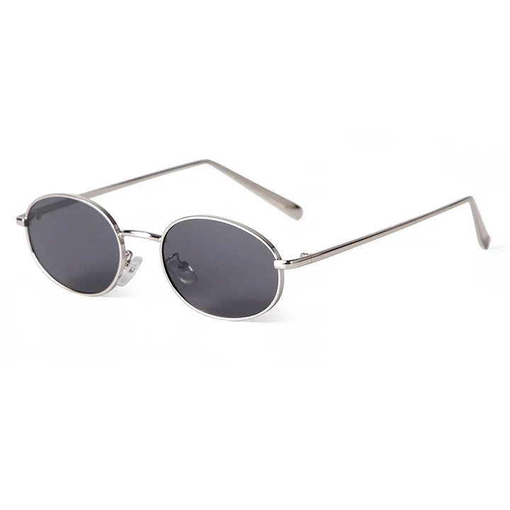 Orin Oval Frame Sunglasses in polished metallic finish with scratch-resistant lenses and UV protection.