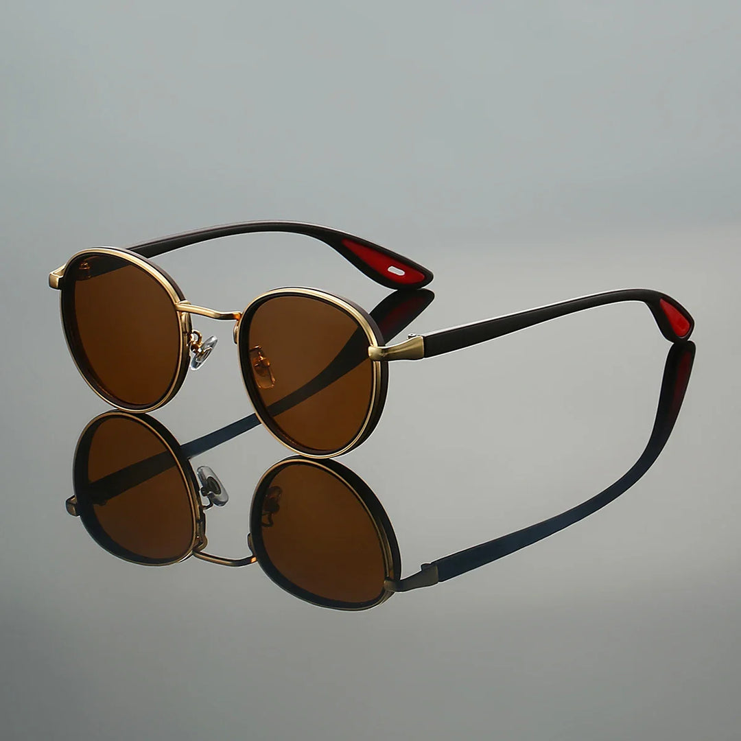 Alton Round Frame Sunglasses with lightweight metal frame and gradient UV400 lenses for sun protection.