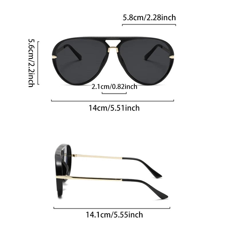 Stratos Sunglasses featuring double-bridge design, UV400 protection, and sleek black frames for versatile style.
