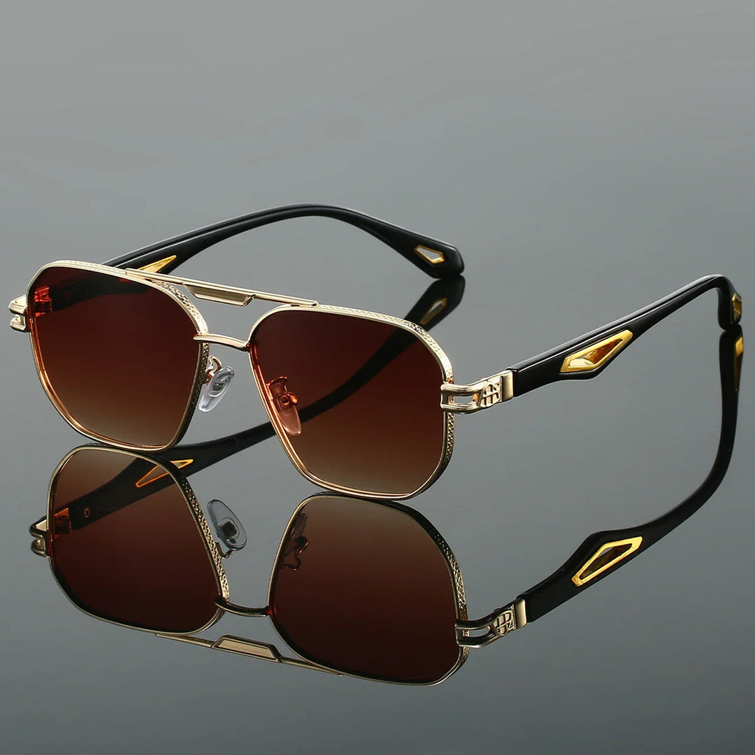 Kensley aviator sunglasses with anti-glare gradient lenses and gold detailing, perfect for all-day wear.