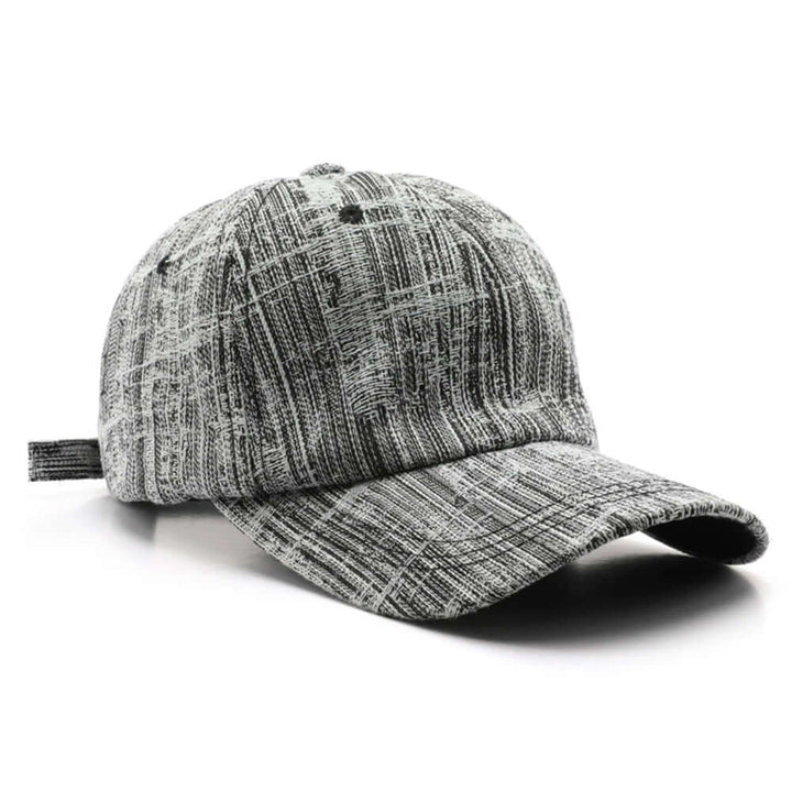 Wyatt Street Denim Cap in a vintage wash with worn details, adjustable back strap for a custom fit.