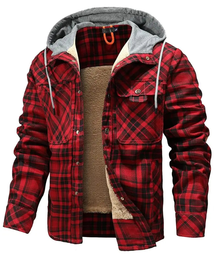 Warwick Sherpa Lined Hooded Flannel Jacket