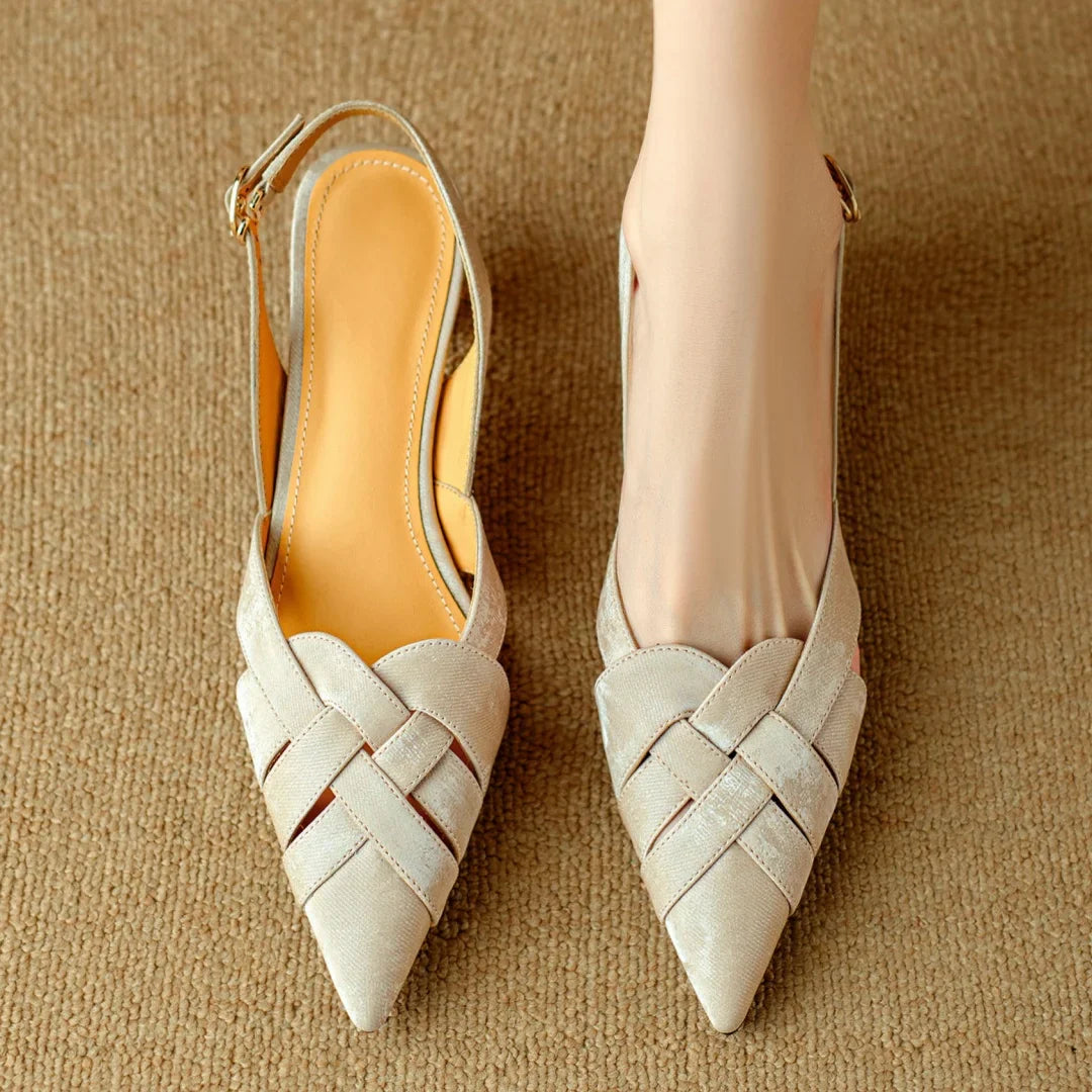 Elira Genuine Leather Slingback Heels
