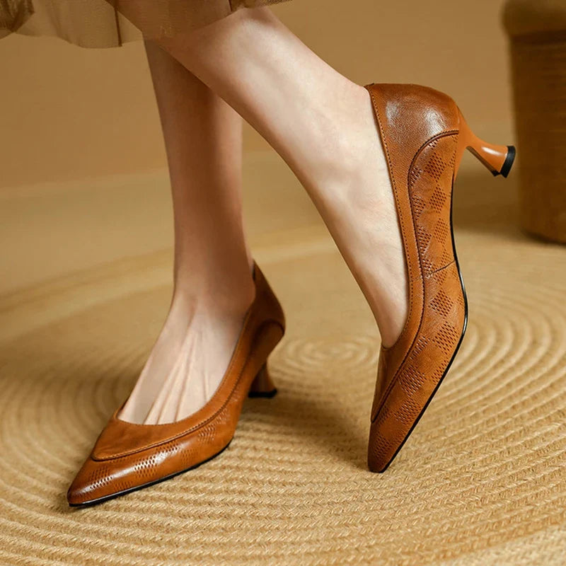 Selene Genuine Leather Heels