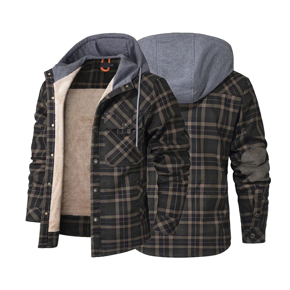 Warwick Sherpa Lined Hooded Flannel Jacket