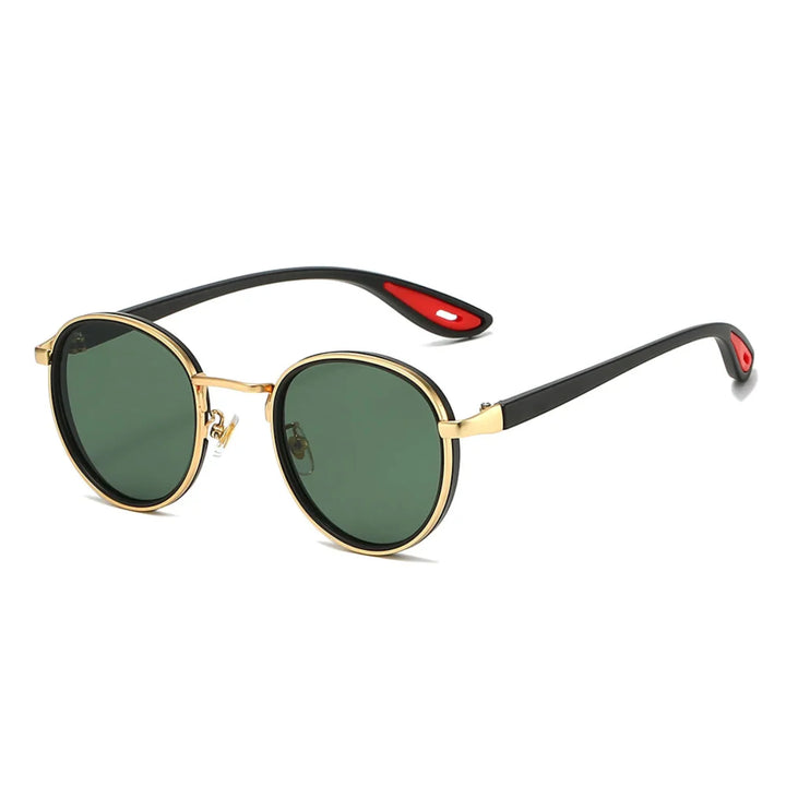 Alton round frame sunglasses with lightweight metal frames and gradient UV400 lenses for sun protection.