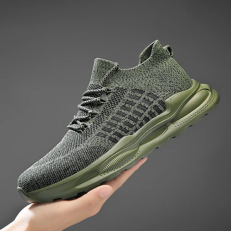 Brava Performance Mesh Sneaker in green, featuring breathable knit fabric and high-rebound midsole for optimal performance.