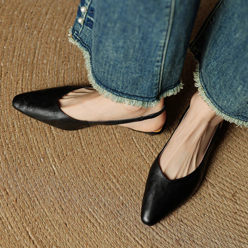 Liora Genuine Leather Slingback Flats