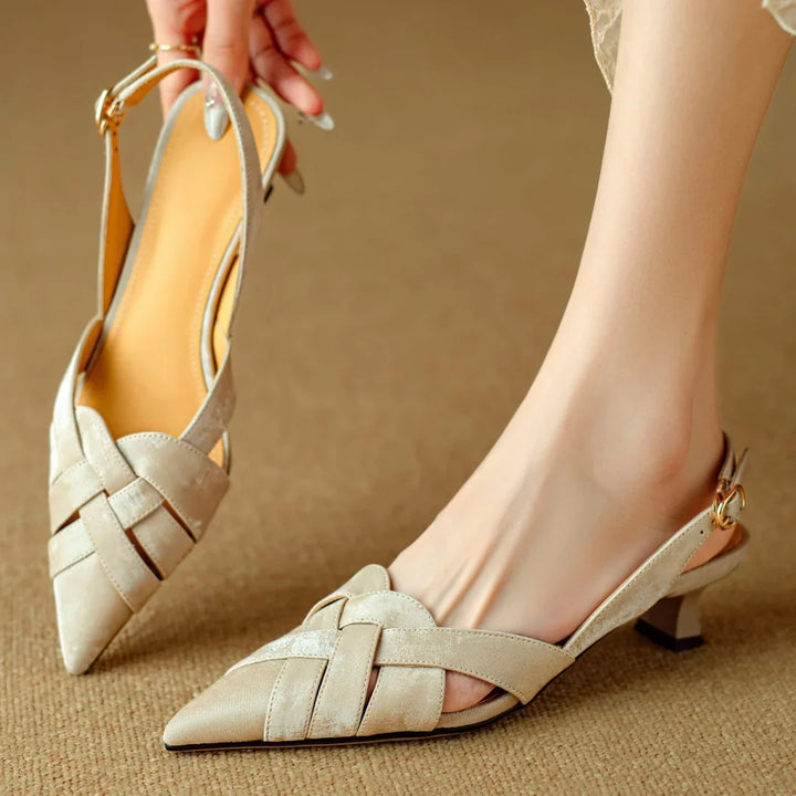 Elira Genuine Leather Slingback Heels