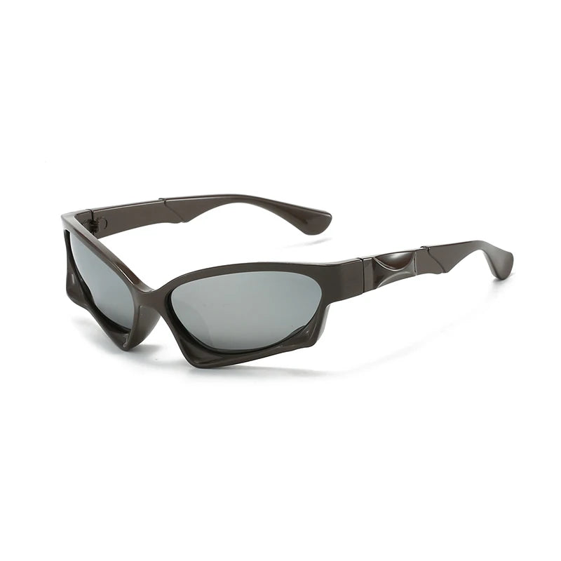 Astro Sunglasses featuring an alien-inspired angular frame and dark UV-protective lenses for ultimate performance.