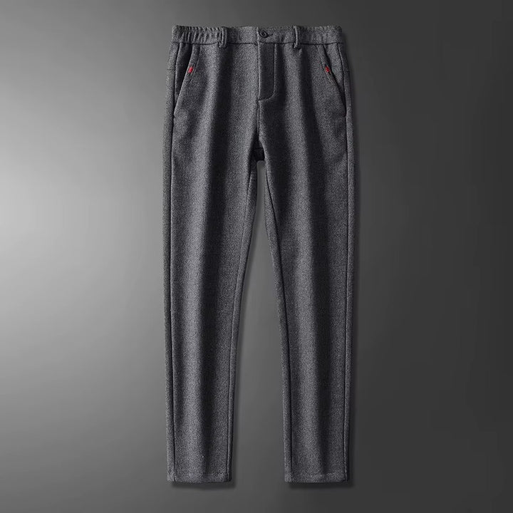Henderson Slim-Fit Pants in dark gray, featuring a flexible fit and soft cotton-bamboo blend for all-day comfort.