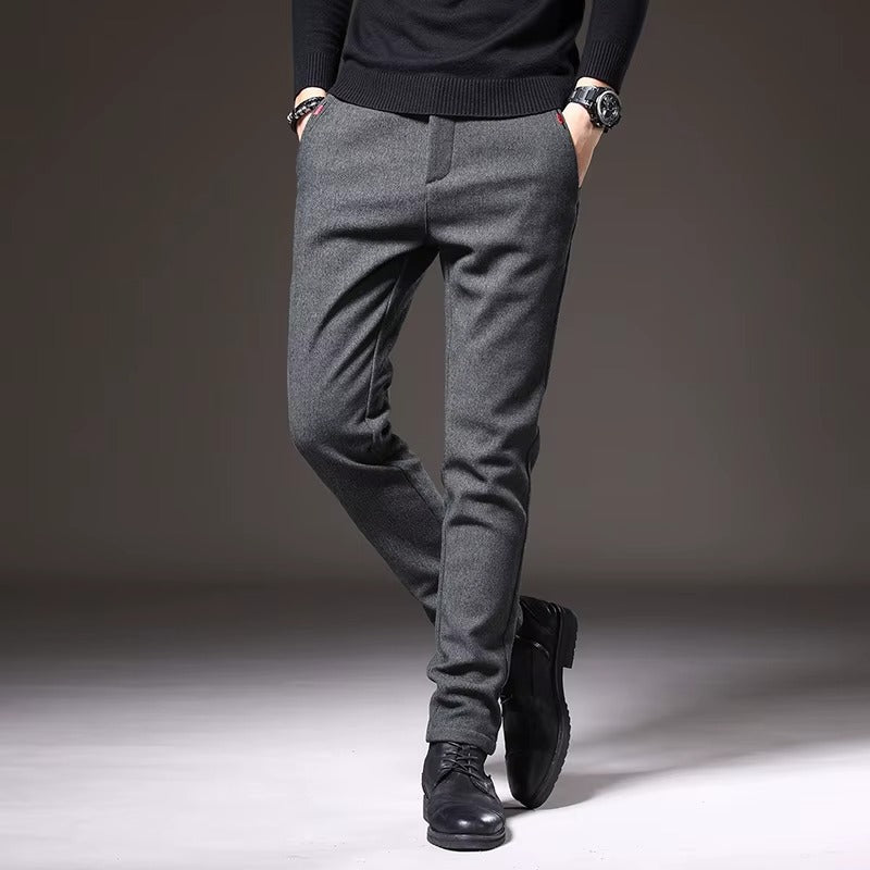 Henderson Slim-Fit Pants in gray, showcasing a modern, tailored fit with a soft cotton-bamboo blend for comfort.