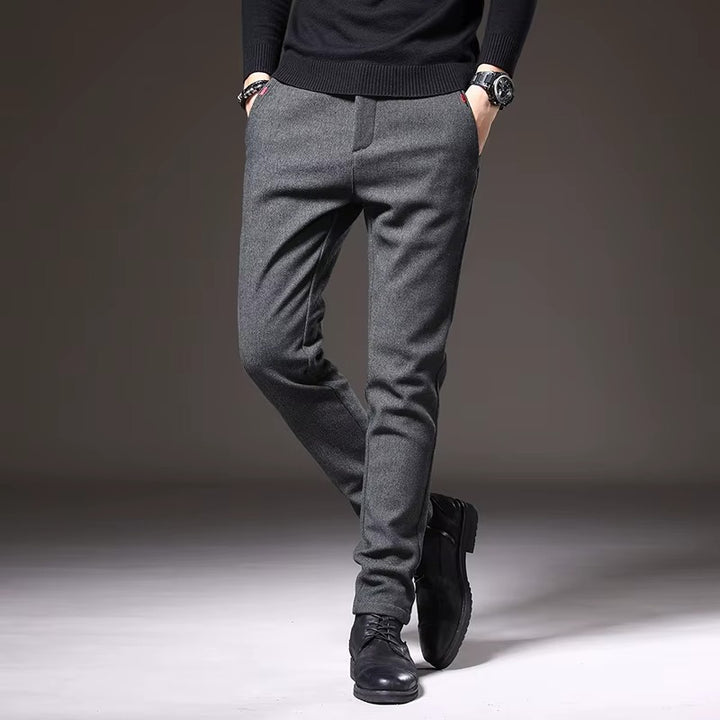 Henderson Slim-Fit Pants in gray, showcasing a modern, tailored fit with a soft cotton-bamboo blend for comfort.