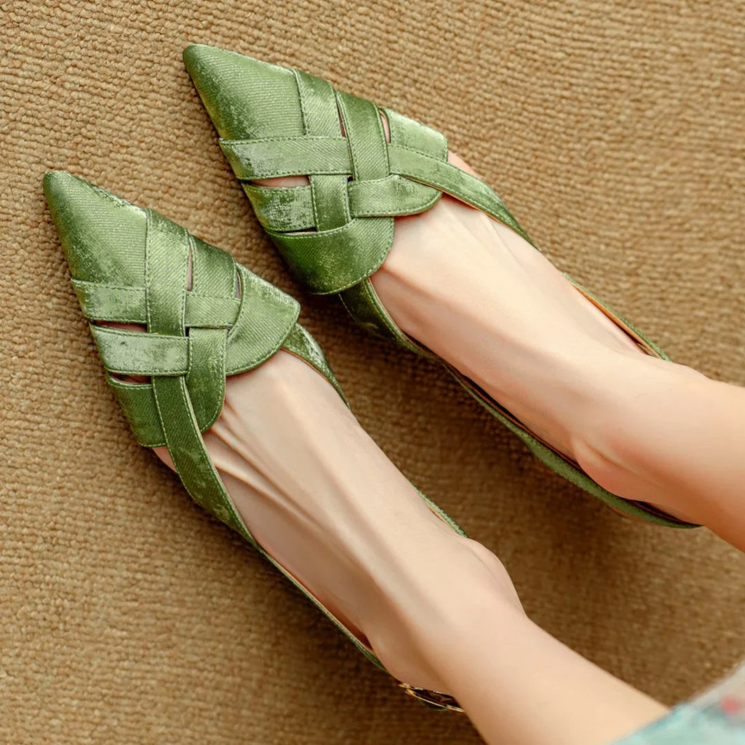 Elira Genuine Leather Slingback Heels