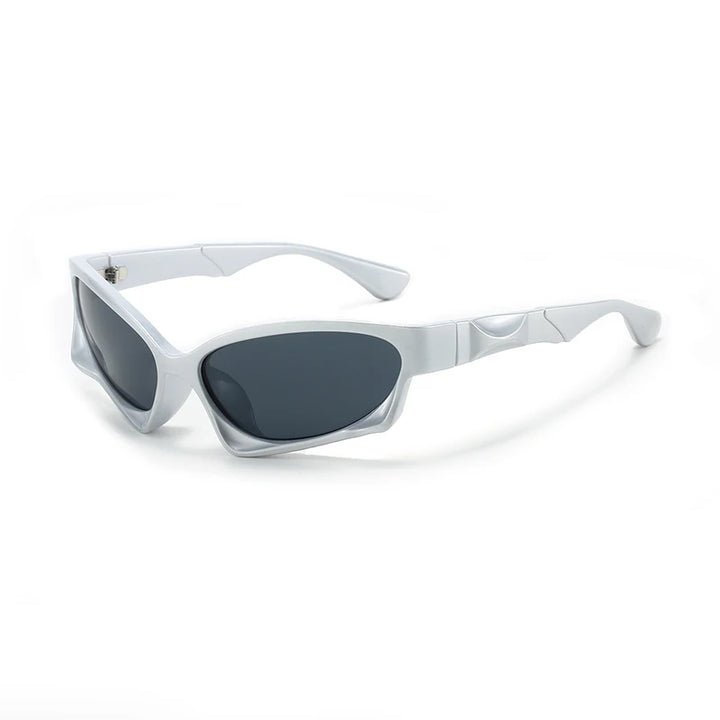 Astro Sunglasses featuring a sleek alien-inspired design and dark UV-protective lenses for optimal comfort and style.
