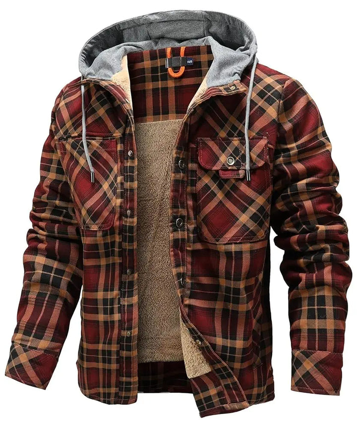Warwick Sherpa Lined Hooded Flannel Jacket