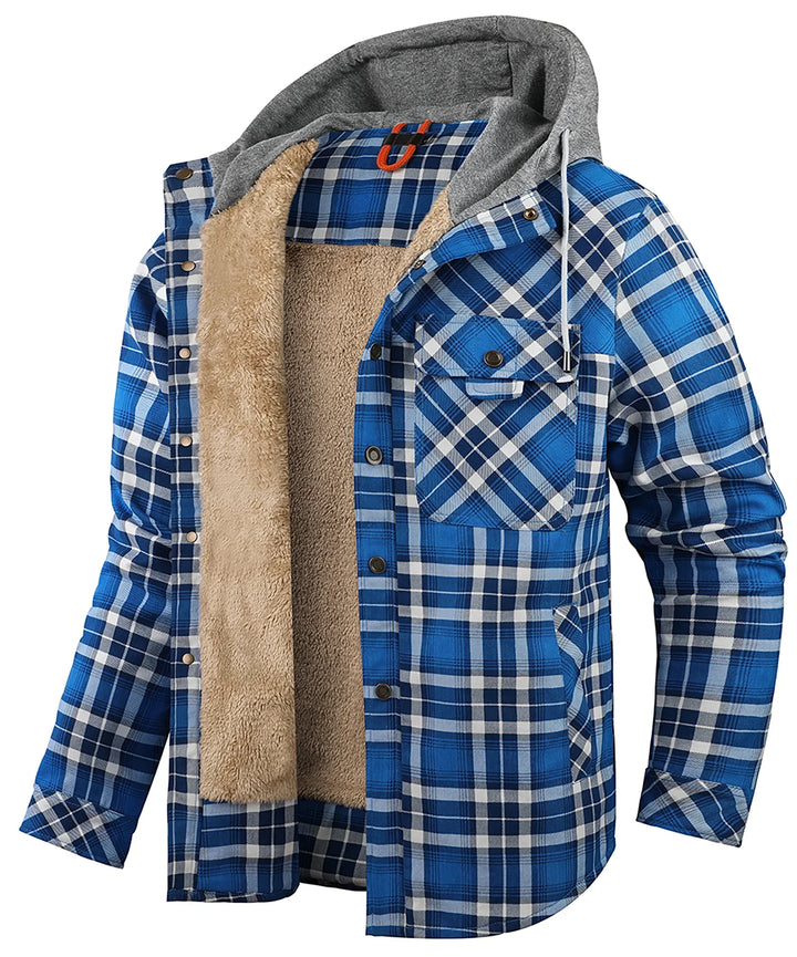 Warwick Sherpa Lined Hooded Flannel Jacket