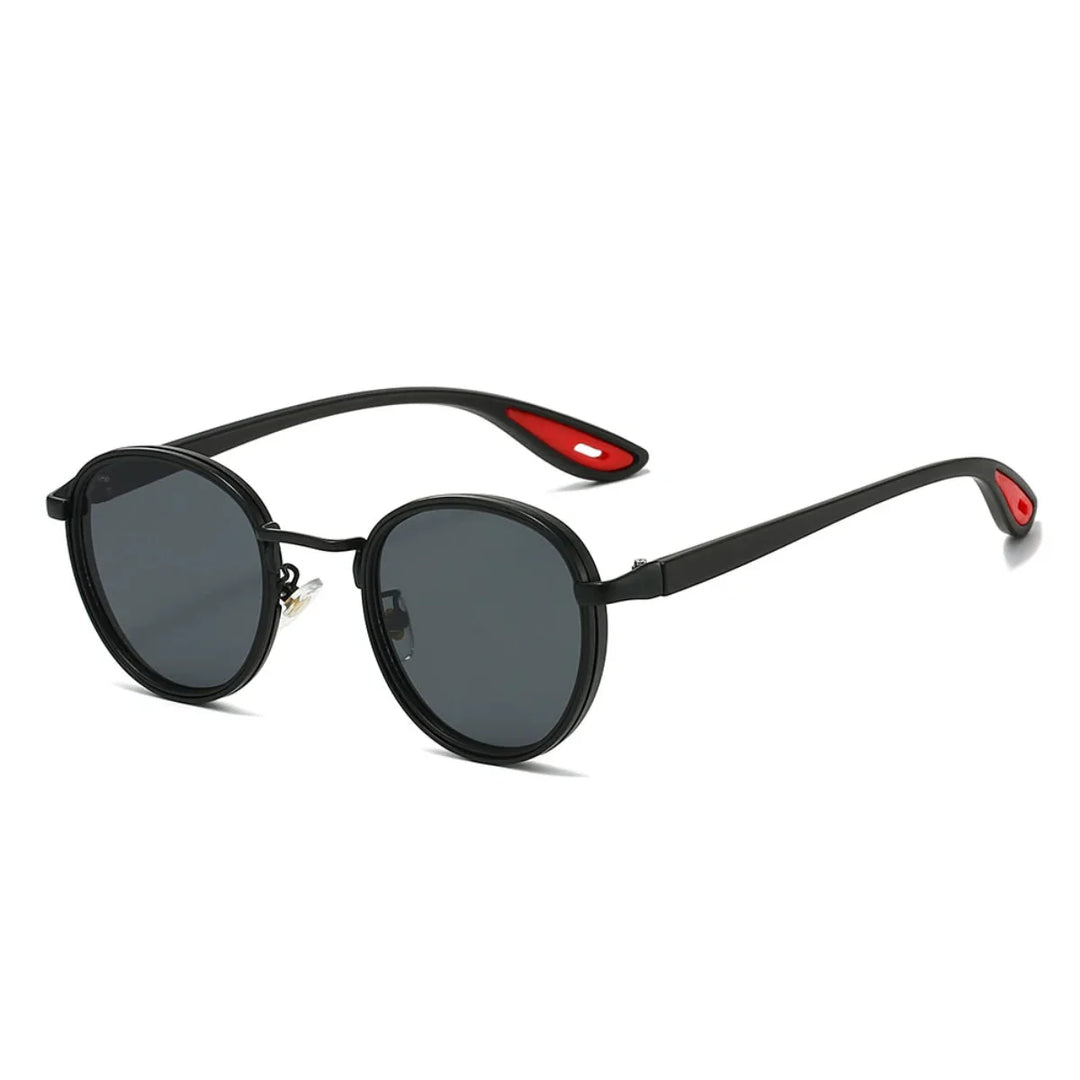 Alton round frame sunglasses featuring lightweight metal frames and gradient UV400 lenses for sun protection.