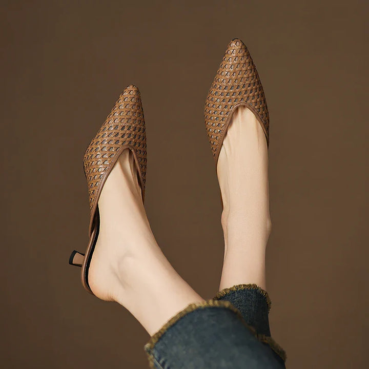Violet Genuine Leather Mules