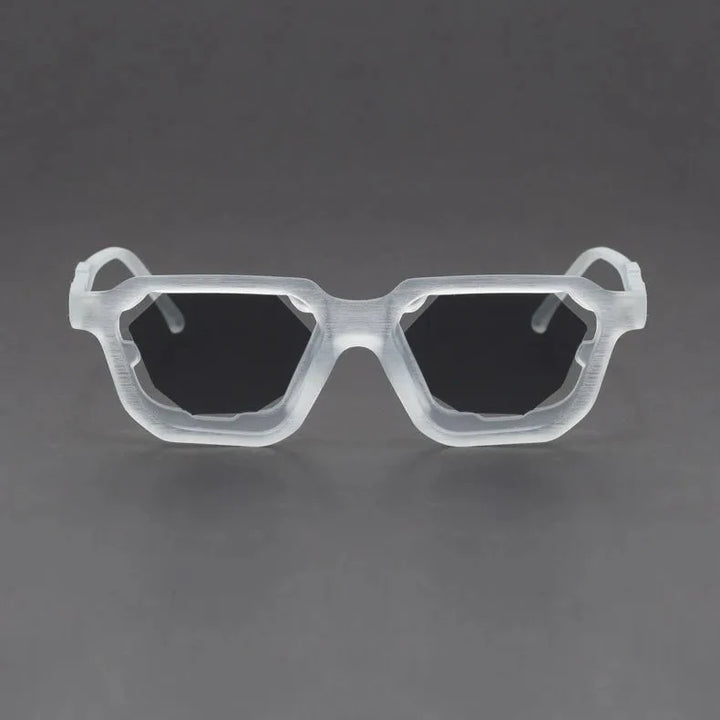Vantor sunglasses featuring a sharp geometric frame and thick sculpted edges for a striking, modern look.