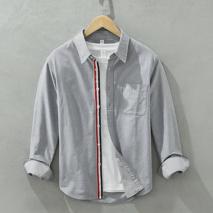 Rowan 100% Cotton Shirt featuring bold stripe accents, lightweight design, and tailored cut for everyday comfort.