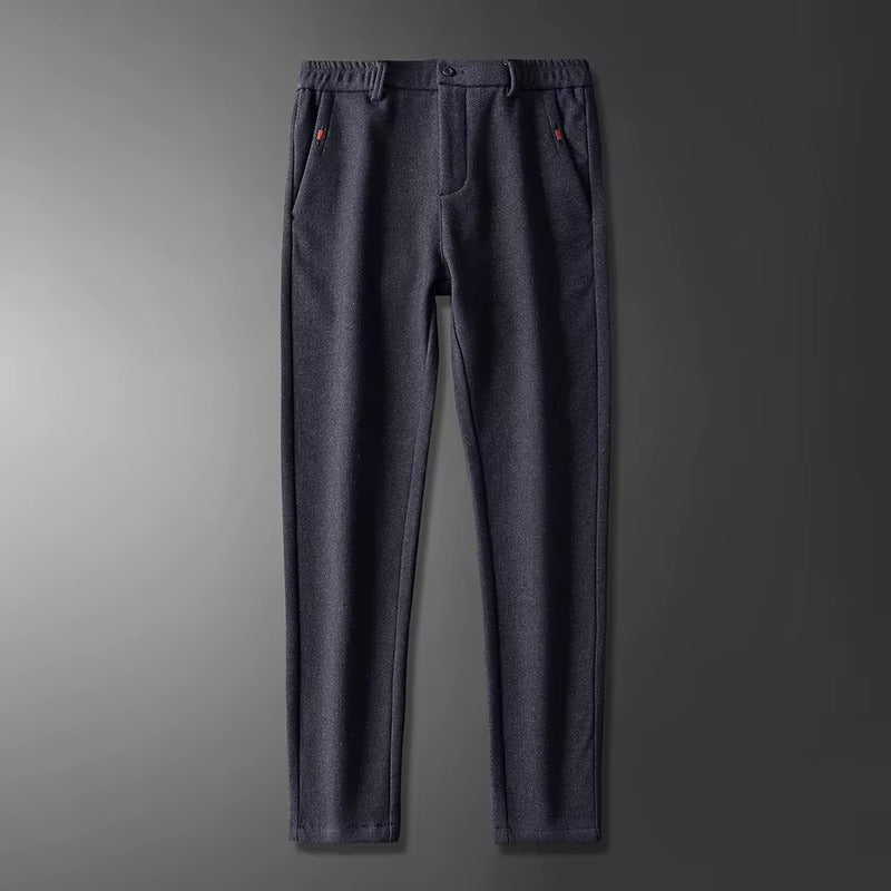 Henderson Slim-Fit Pants in dark grey, featuring soft cotton-bamboo blend for modern, flexible comfort and tailored structure.