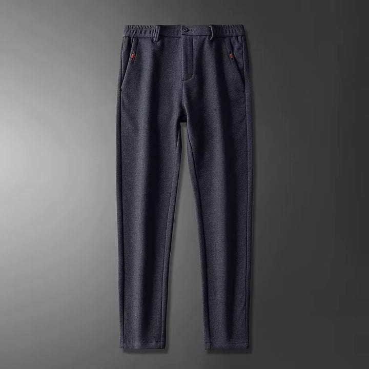 Henderson Slim-Fit Pants in dark grey, featuring soft cotton-bamboo blend for modern, flexible comfort and tailored structure.
