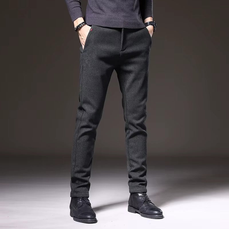 Henderson Slim-Fit Pants in dark gray, made from soft cotton-bamboo blend, featuring a tailored fit and modern style.